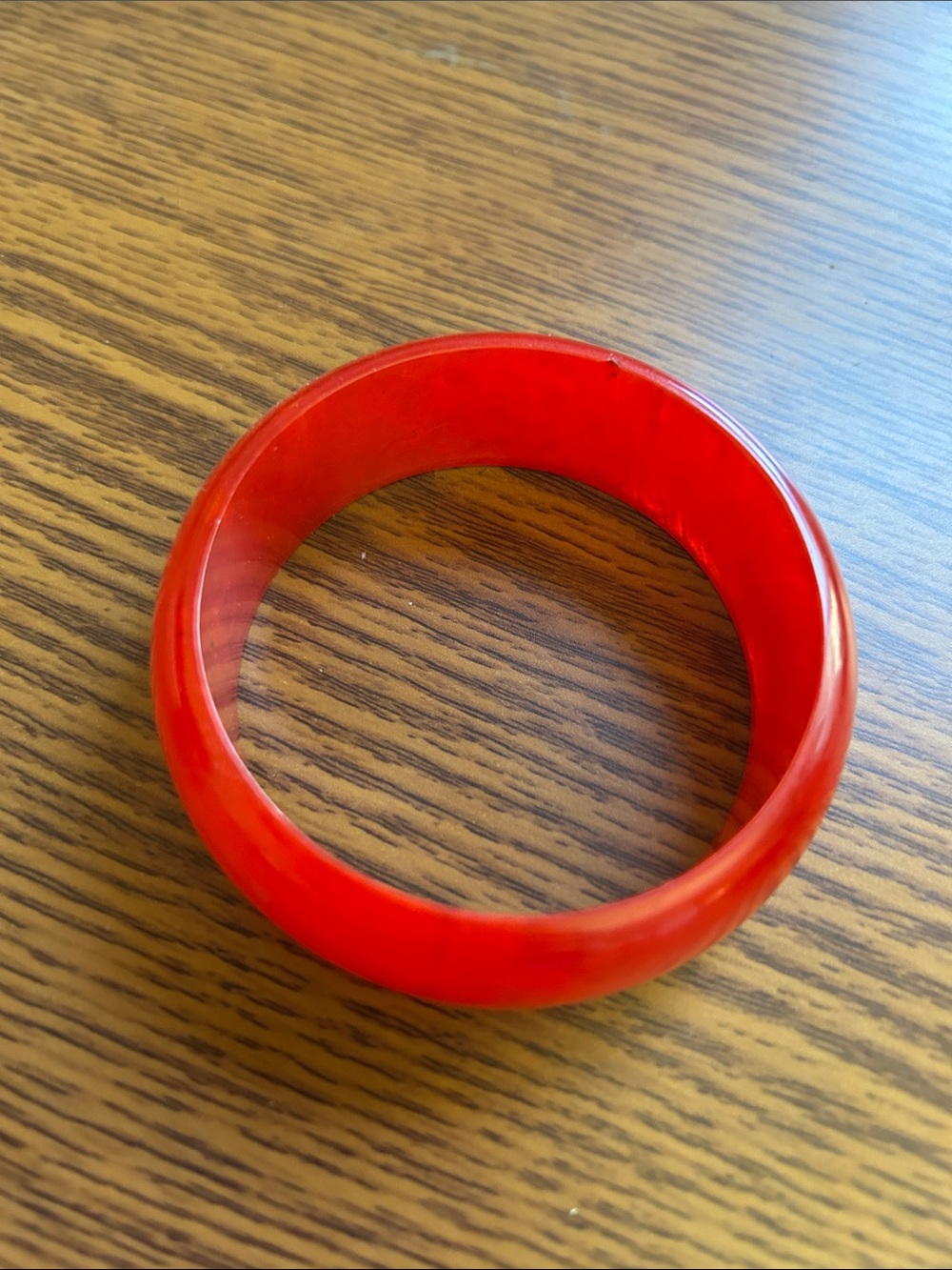 Vintage Cherry Red Chunky Bakelite Bangle Bracelet